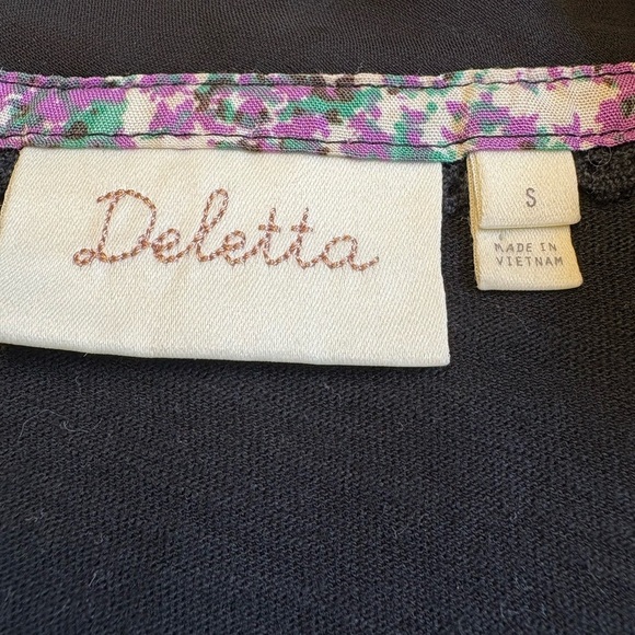 Anthropologie Deletta Black Sleeveless drape feminine vneck Relaxed Blouse small - Picture 3 of 7